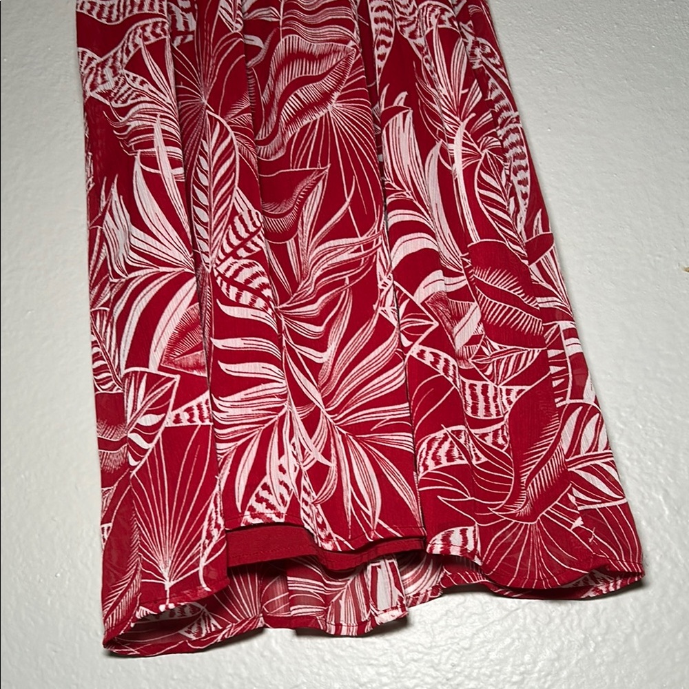 Banana Republic Red Puff Sleeve Midi Dress Small Size - Picture 6 of 7